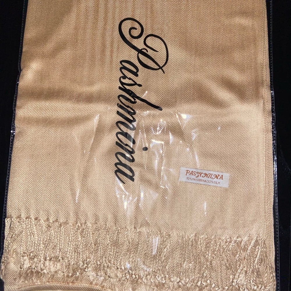 Solid Beige Pashmina Shawl